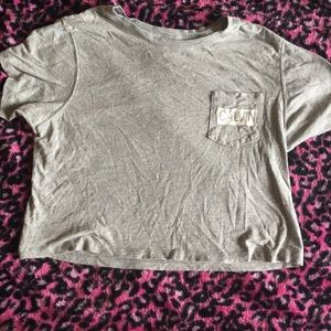 Calvin Klein grey crop top size m
